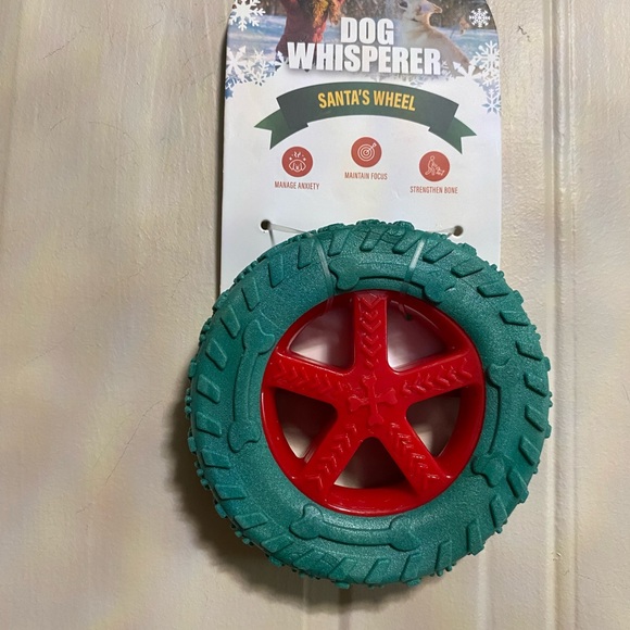 Dog Whisperer ~ Red /Green  Ruff & Tuff Tire - Squeaky Dog Toy - Picture 3 of 6